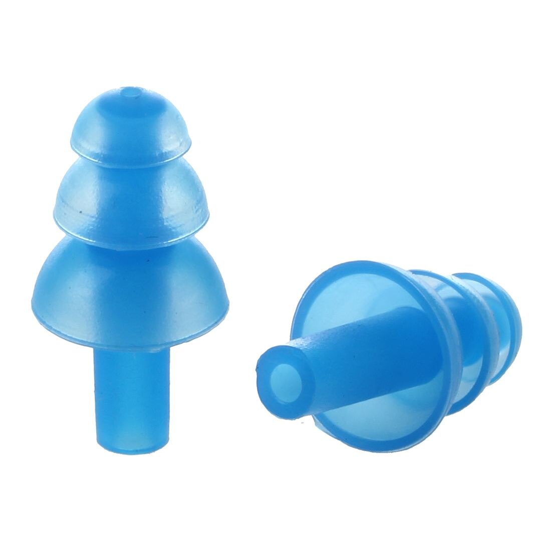 Par de tapones para los oídos de silicona flexibles para natación y buceo, color azul