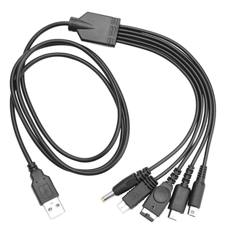 1.2m 5 in 1 USB Data Charger Cable Fit voor Nintend 3DS XL NDS Lite NDSI LL WII U