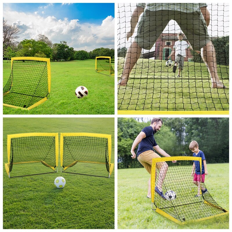 Portería de fútbol plegable portátil para niños, conjunto de portería de fútbol para niños, juego de deportes de pelota p