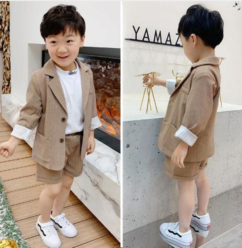 freundlicher braun Hochzeit blume Junge/Mädchen Blazer Anzug Formale Jungen Rauchen setzt freizeit Anzug freundlicher Reise Kleidung einstellen