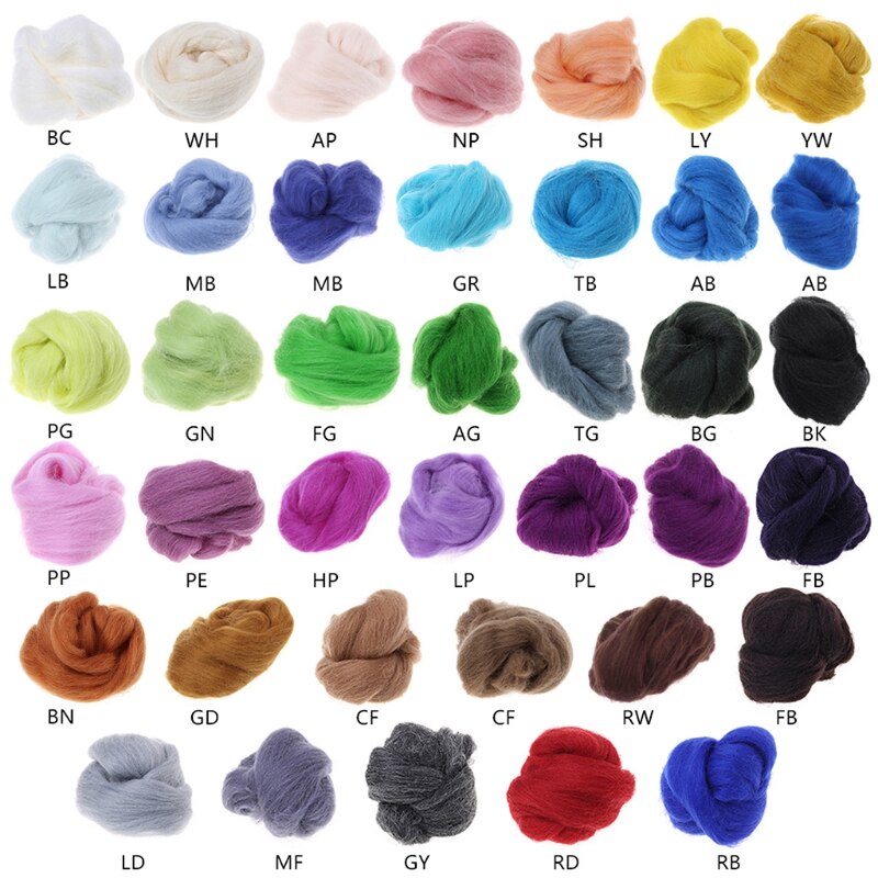 P82C Wool Corriedale Needlefelting Top Roving Dyed Spinning Wet Felting Fiber