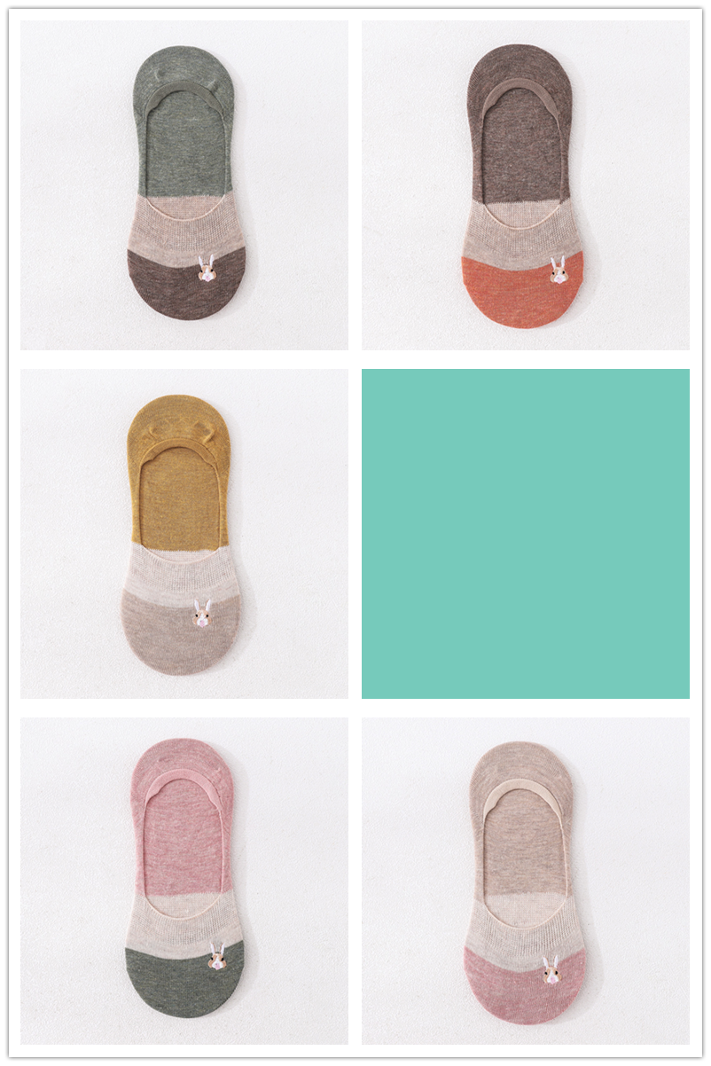 5 Piars/Pack Kawaii No Show Socks Women Cotton Ankle Cute Breathable Sweat-absorbent Comfortable Spring Summer Autumn: 10