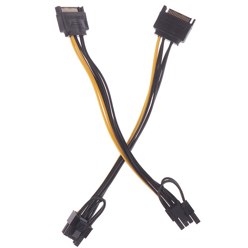 1pc SATA Cable 15-pin to 8 pin cable Wire for Graphic Card 15pin SATA Male to 8pin(6+2) PCI-E Power Supply Cable 20cm