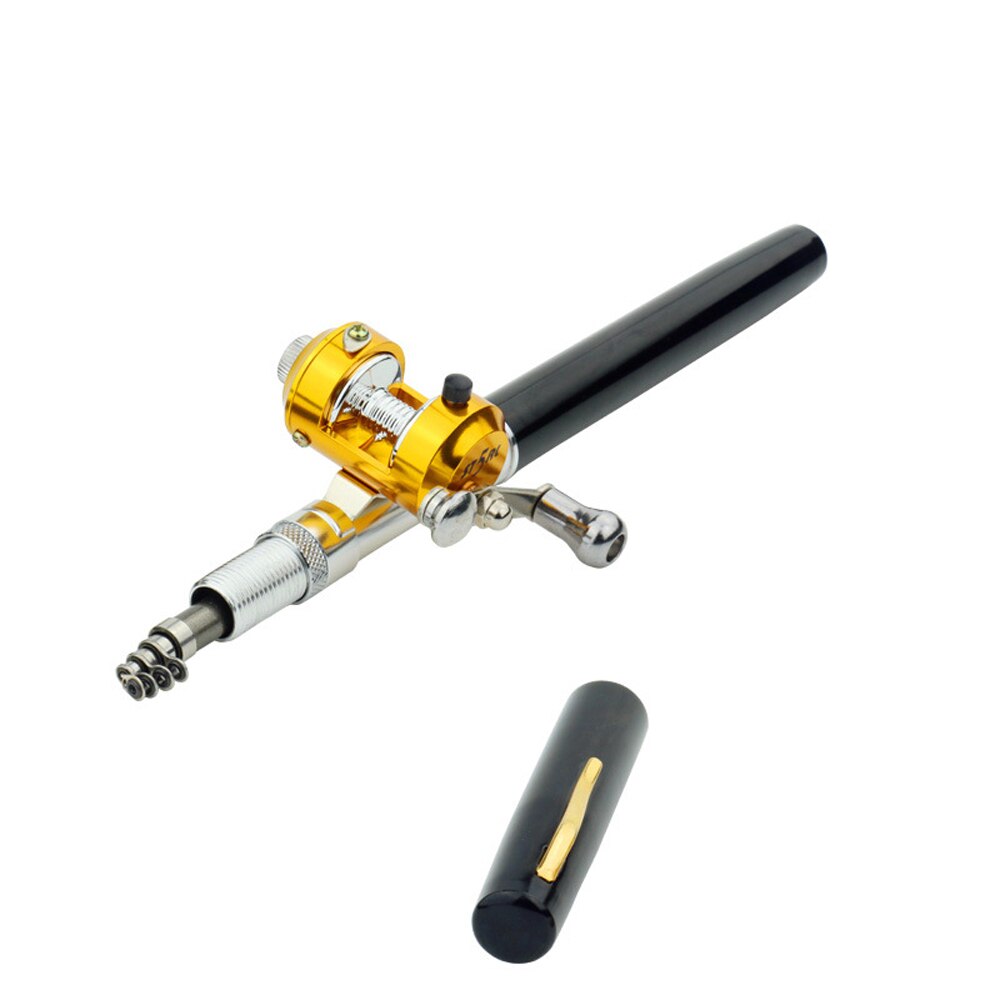 Mini Portable Pocket Fishing Rod / Aluminium Alloy / Pen Shape / 1M Fishing Reel / Soft Bait / Jig Hook Float Fishing Tackle