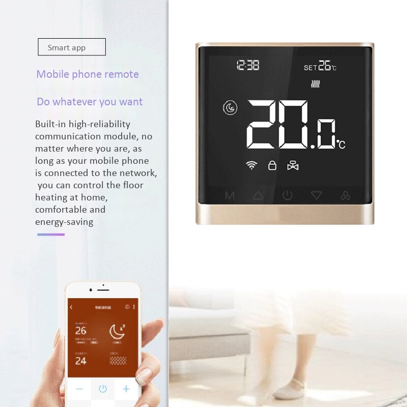 Wifi Termostato Intelligente APP di Controllo Regolatore di Temperatura Elettrico di Riscaldamento a Pavimento Termostato con Presse Sn
