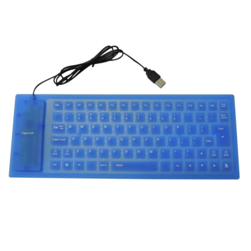 Portable USB Keyboard Flexible Water Resistant Soft Silicone Gaming keyboard for Tablet Computer Laptop PC: L
