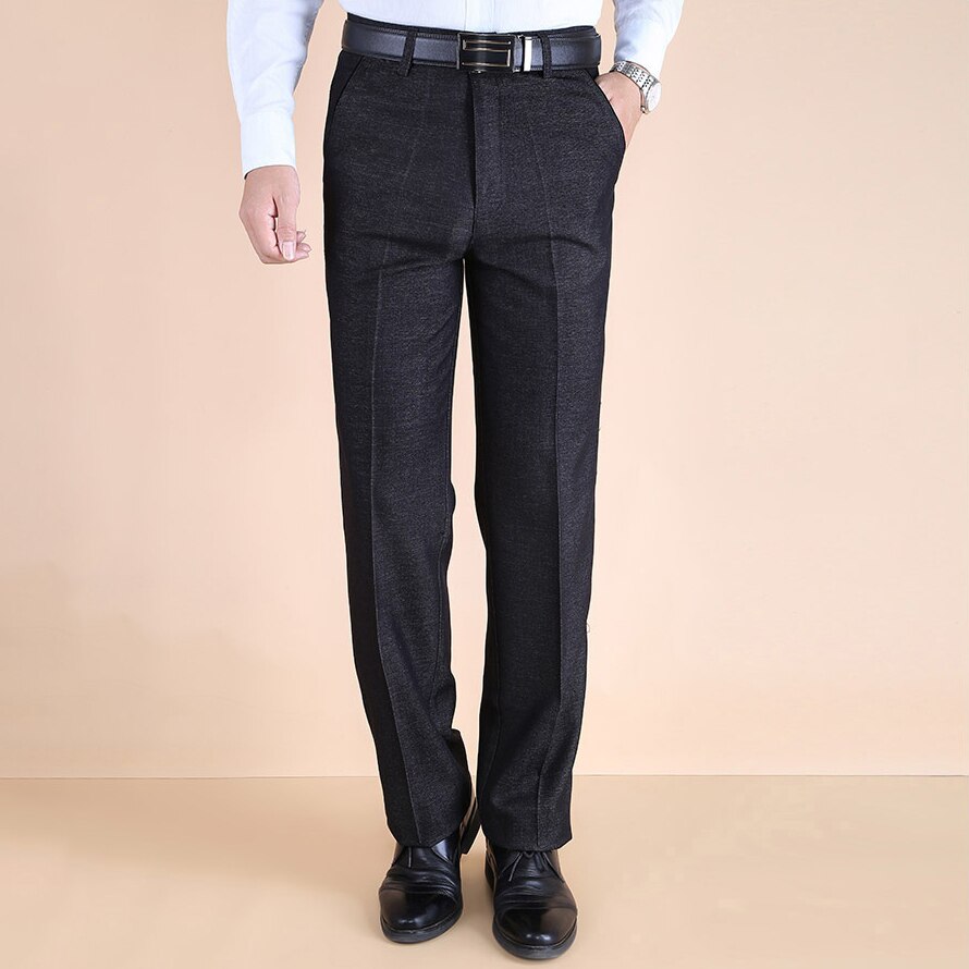 Thoshine Mannen Winter Dikke Fleece Pak Broek Formele Zakelijke Broek Male Smart Casual Jurk Broek Lange Plus Size