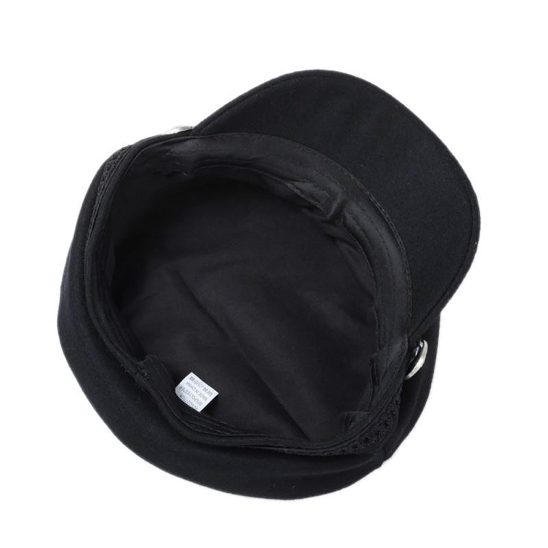 Kvinder mænd bomuld afslappet stil strenge hængslet knap golf kasket stilfuld retro metal ornament hat baretter fransk hat
