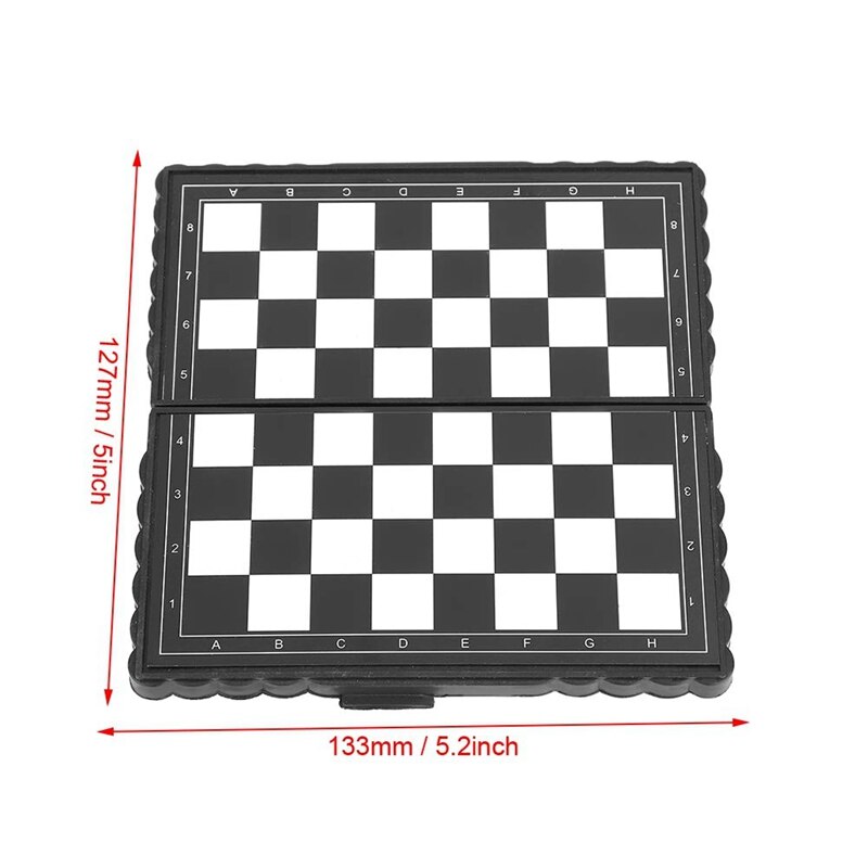 5 x 5 tommer skak bærbart plastfoliebræt med netisk skakspil mini-skak sæt puslespil fest familiebegivenhed