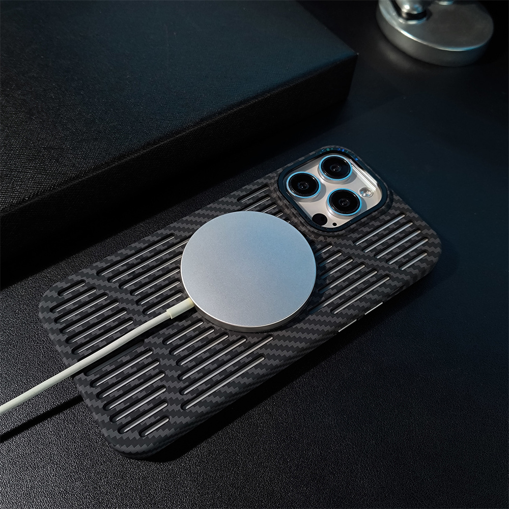 Karbonfiber-deksel til iphone 15 14 13 12 max Plus, magsafe-deksel med hult magnetisk matt og ultratynt deksel