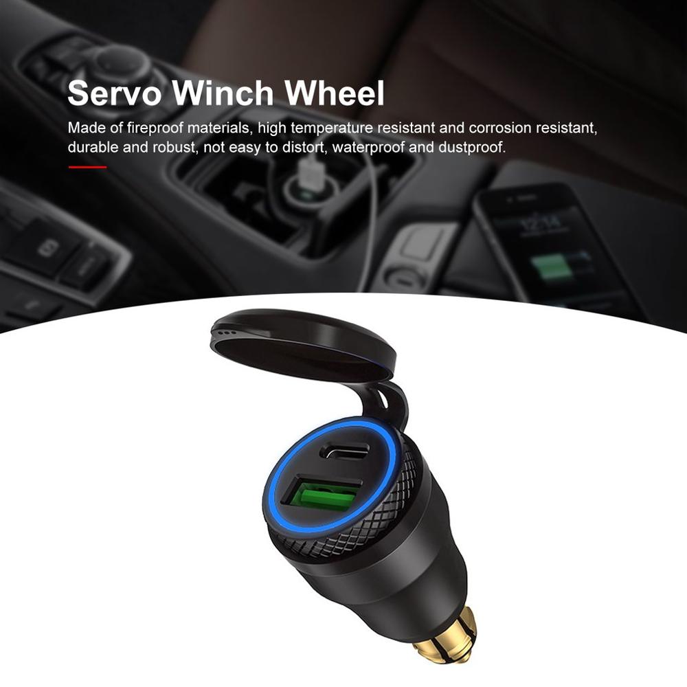 12V-24V QC3.0 USB Type C PD Fast Charging Power Adapter Charger Hella DIN EU Plug Socket for DUCATI Motorcycle B8