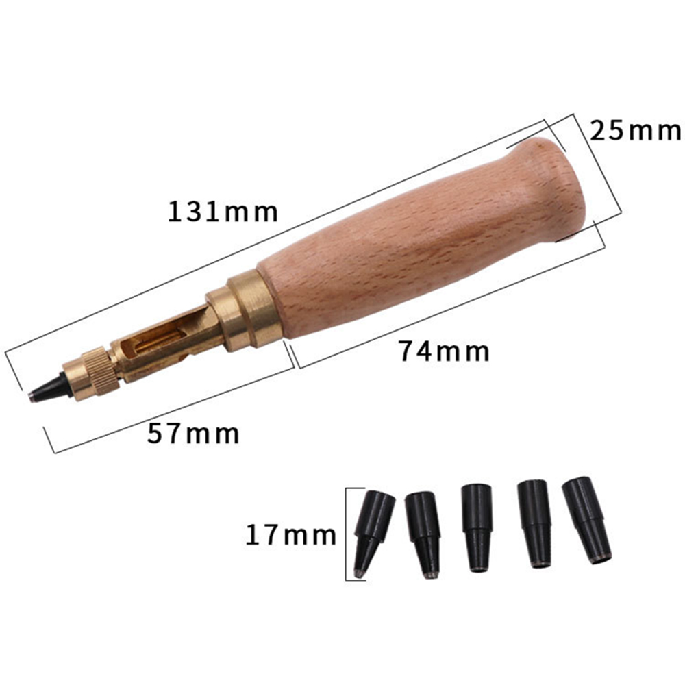1 jeu de vis à poinçonner amovibles, 6 tailles, pointe 1.5-4mm, poinçon automatique de vis de ceinture, poinçon de trou de cuir, outils d&#39;artisanat de montre