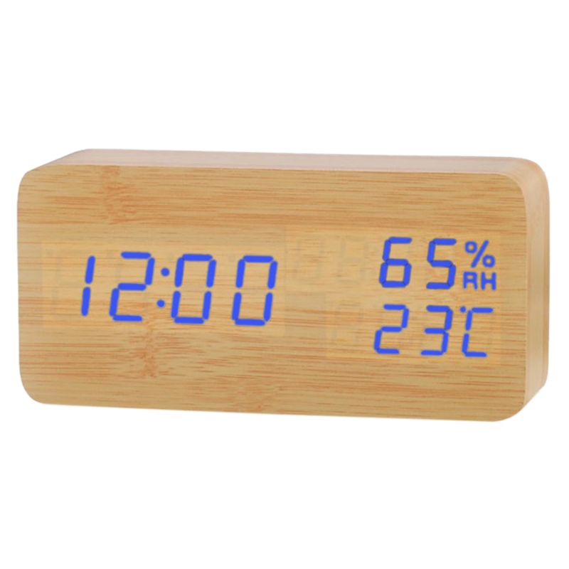 Multifunction Alarm Clock in Wood Digital Alarm Clock Prevent Being Late and Sleeping Home Decoration