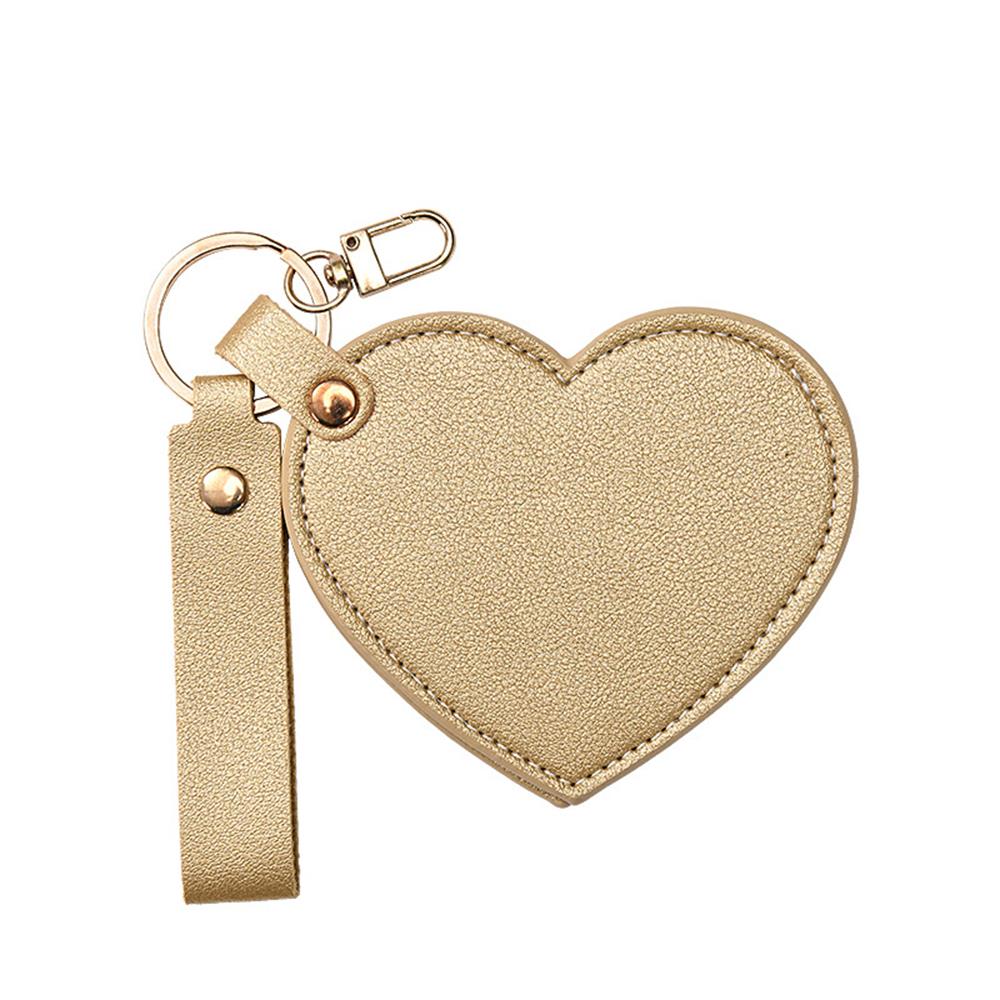 Sleutelhanger met spiegel Rugzakhanger Hangende make-upspiegel Mini Pocket Heart Bag Accessoires Sleutelhanger Sleutelhouder Mart Ett Llaveros: Champagne