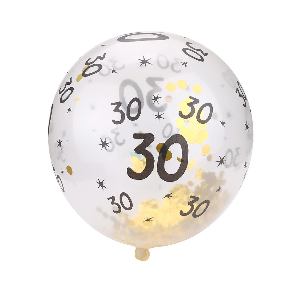5Pcs Ballon 30 40 50th Happy Birthday Age Confetti Filled Balloons Wedding Party Decor Decoration Adult Kids Latex Ballon