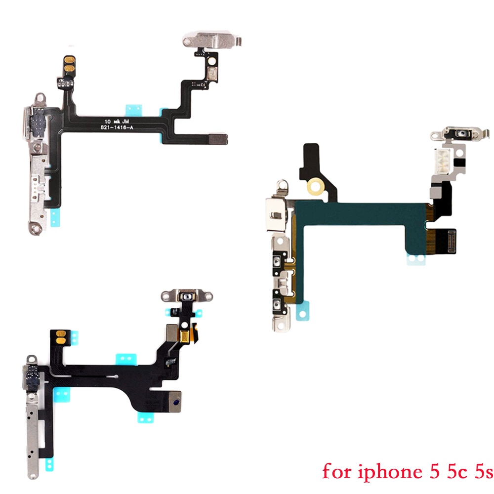 Power On Off met Volume Switch Knoppen en LED Flash Lichten Flex Cable Assembly Vervanging voor iPhone5 5c 5s