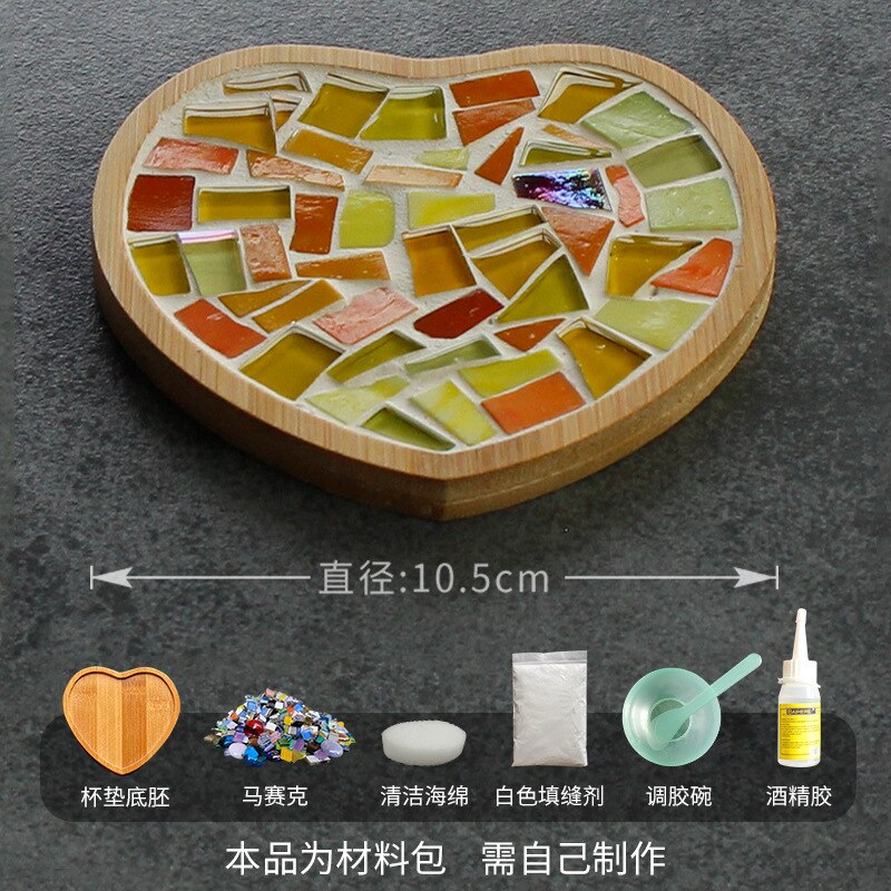 Sous-verre en mosaïque pour bricolage, emballage de matériaux Semi-finis, manuel, , Support de coussin de Pot, Collage carré, artisanat en bambou: D