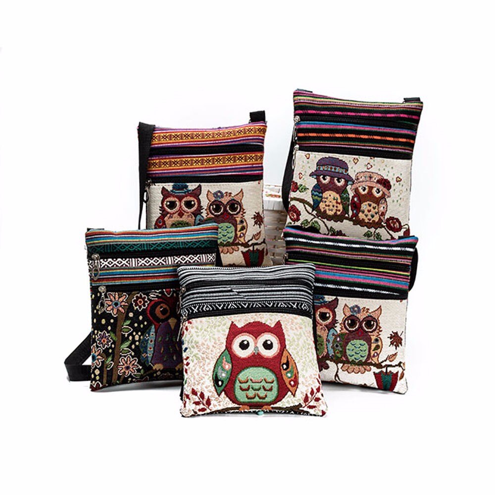 Tassen voor vrouwen geborduurde uil tote messenger bag voor meisjes schoudertas handtassen postbode pakket  k430
