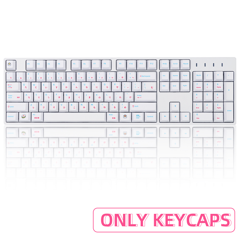 136 key caps Dye Sub Japanese PBT keycaps Sushi White Theme keycap For GMK Mechanical Keyboard gk61/64/68/84/tkl87/96/98/108