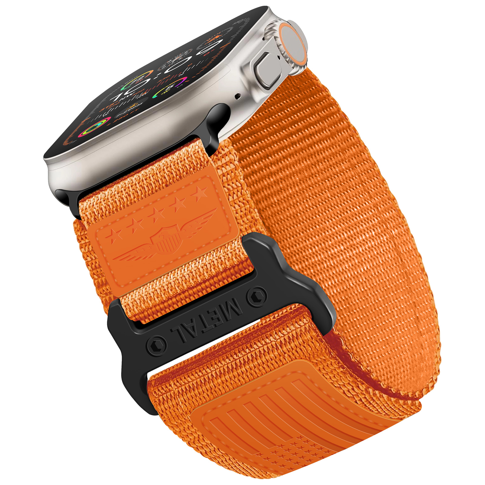 Sport Geweven Nylon Band Voor Apple Watch Ultra Band 49Mm 45Mm 42Mm 44 Mm Lederen Armband Iwatch Serie 9 7 6 5 4 8 Se Banden 44 Mm: L / BLACK WHITE
