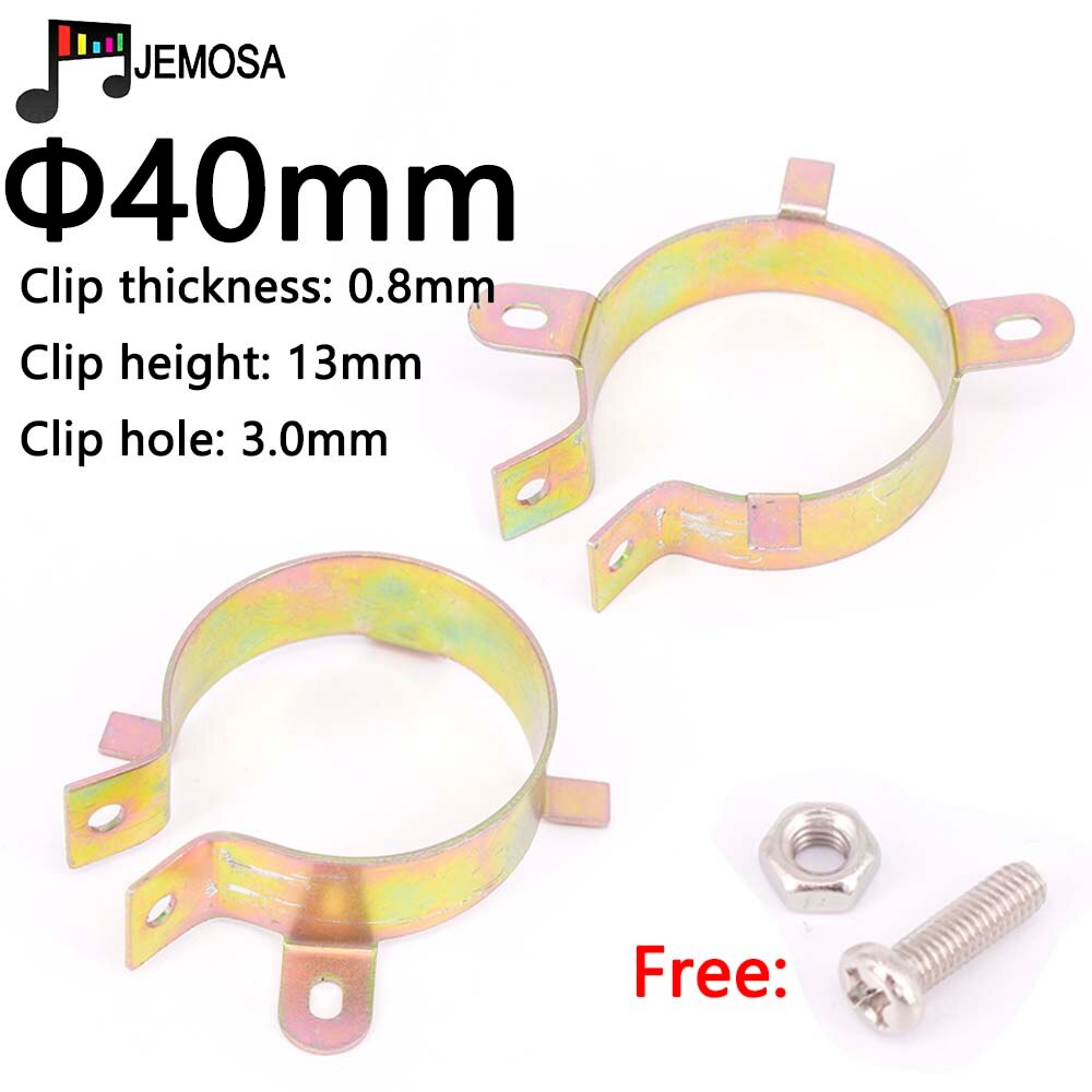 5PCS Duurzaam Condensator Bracket Klem Houder Clap 30mm 35mm 40mm 50mm 65mm 75mm 90mm Montage Clip Oppervlak plating zink: 40mm