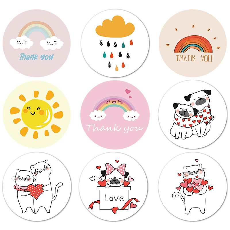 Stickers 500 pcs/roll Teacher Reward Sticker Fun Motivation animal Stickerfor School Teacher Student Stationery Stickers Kids