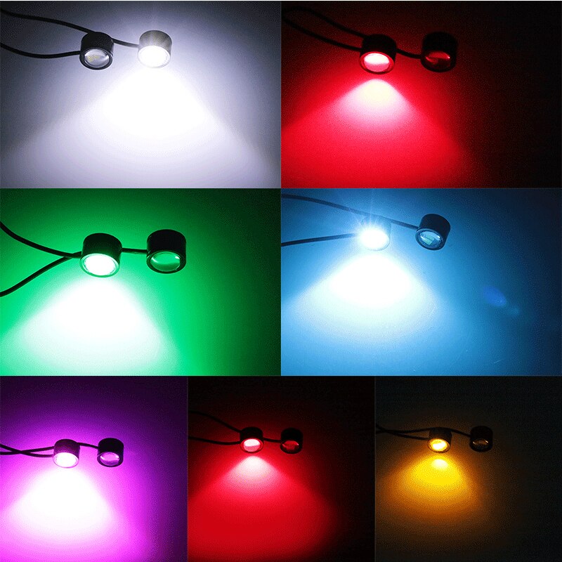 2 stk motorcykel led strobelys blink advarselsbremselys 12v spotlight fish eye linse lampe rav rød blå dekorativ lampe