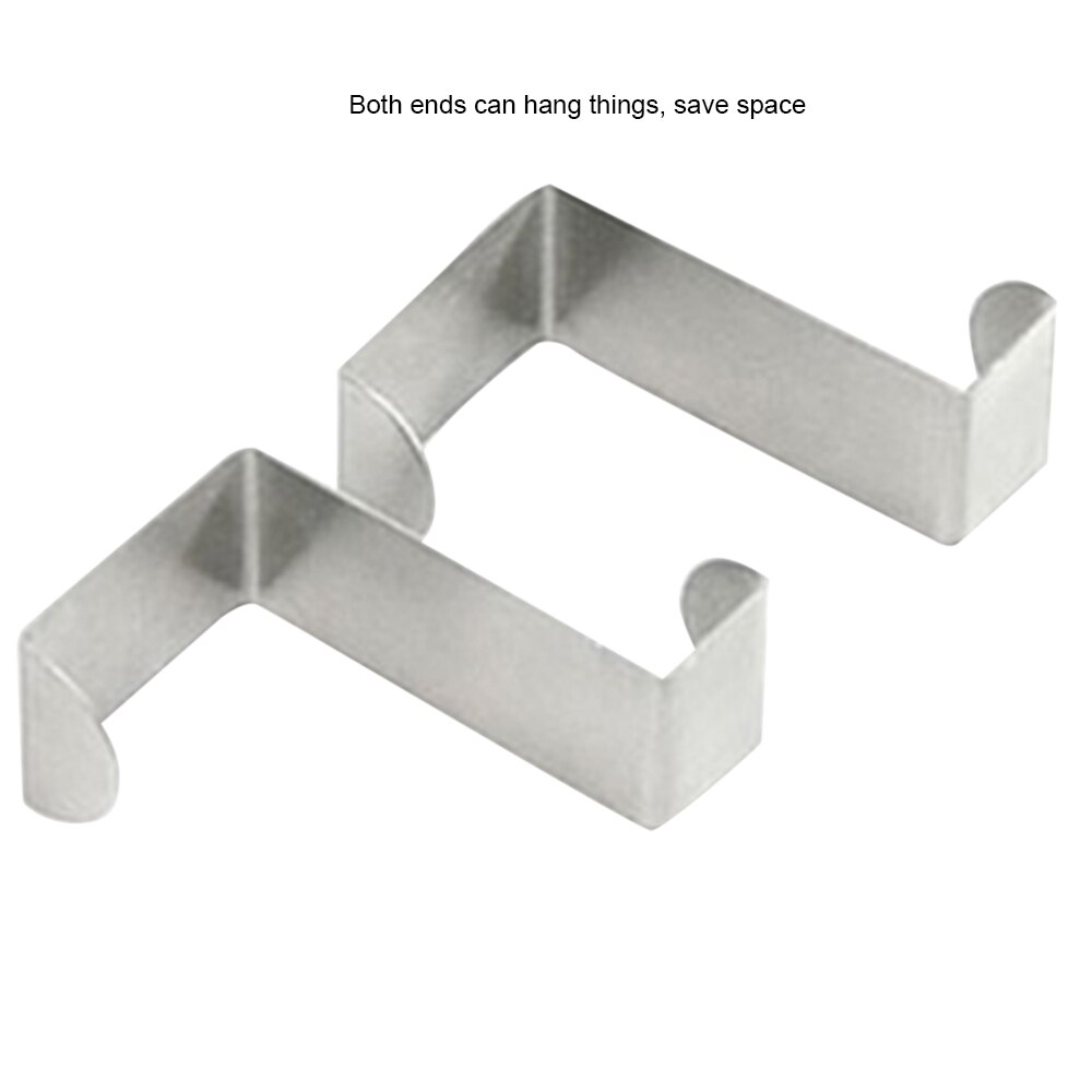 2 Pcs/Set Stainless Steel Door Hooks Over Cabinet Drawer Room Door Hook Kitchen Bathroom Hanger Hook Coat Clothes Hook