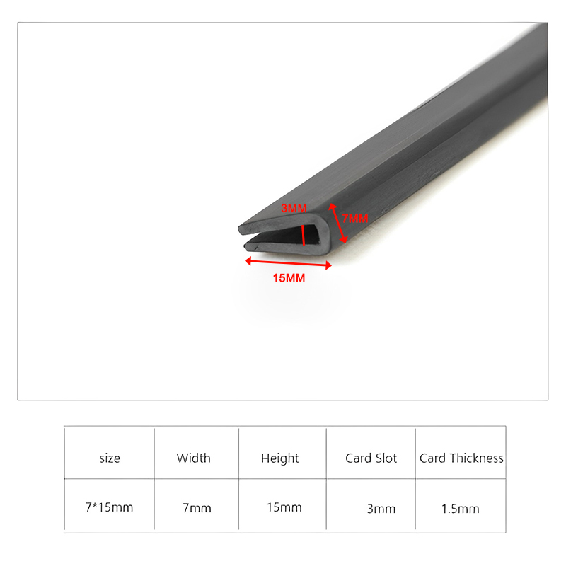 Rubber Edge Trim Strip Black U Section Edging Sealing Strip, Edge Shield Encloser Protector For GlassTable Corners