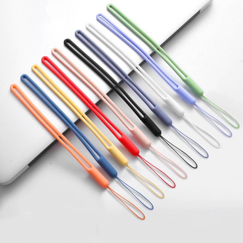 Silicone Cell Phone Lanyard for iPhone Xiaomi Phone Wrist Straps String Keychain Camera Strap ID Card Gym for USB Flash Drives