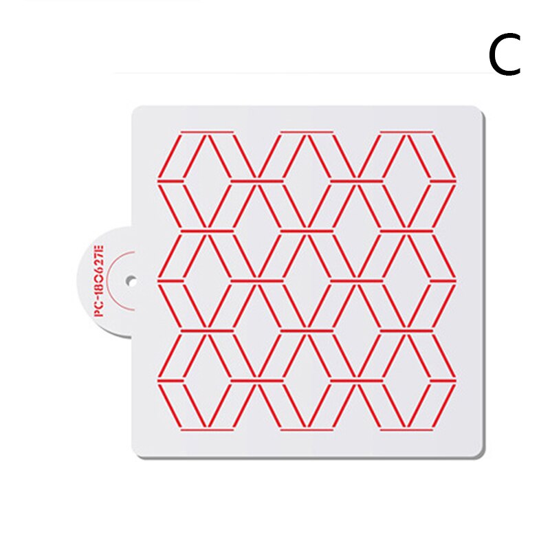 Geometric rhombus Pattern Cake Stencil Lace Cake Boder Template DIY Drawing Mold: C