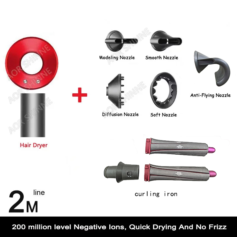 DS High Power Föhn Professionele krachtige haardroger Snelle snelle warme en koude aanpassing Ionische luchtföhn voor kapsalons: Chocolade