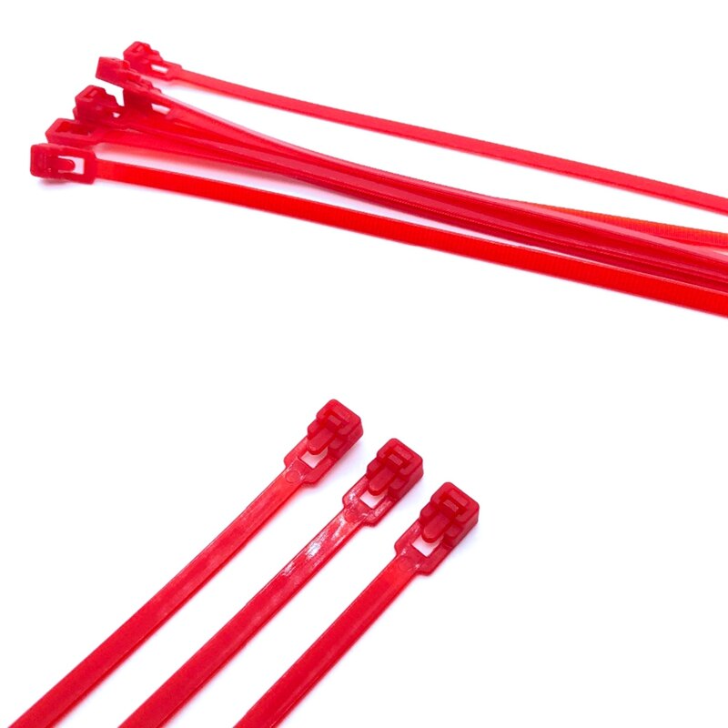 Tyraps Hersluitbaar 200 x 7,6 mm Rood | 100 stuks
