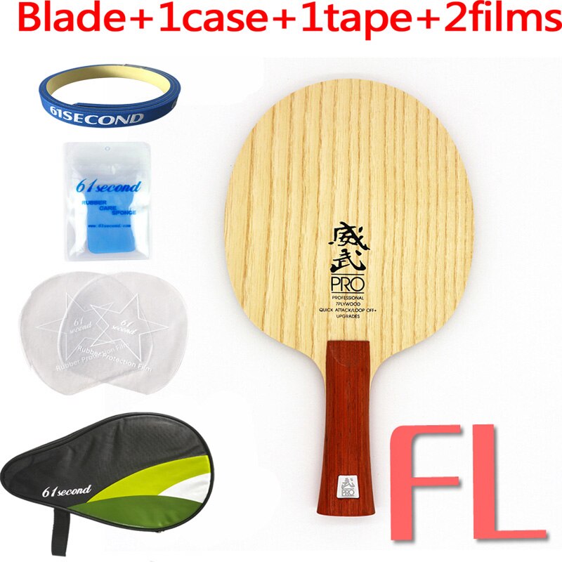 SANWEI-Pala de tenis de mesa V5 PRO, , 7 Madera contrachapada, quicky attack, bucle de apagado, pala de ping pong: FL with HM case