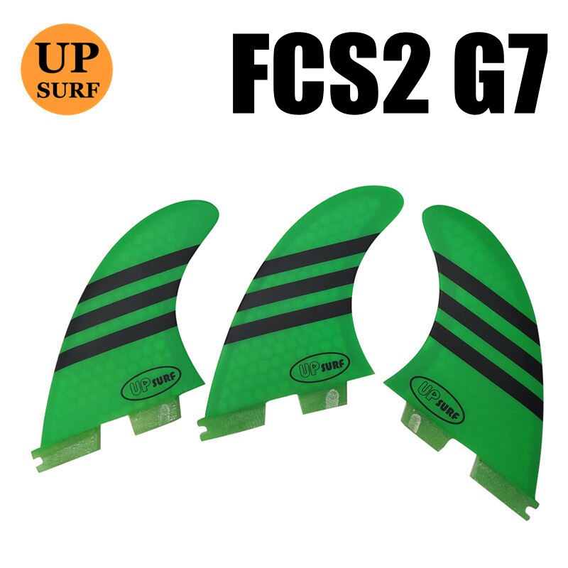 Aletas de surf G7/G5/G3 fcs2, quilla para deportes acuáticos, aleta de paddle up: G7 Green