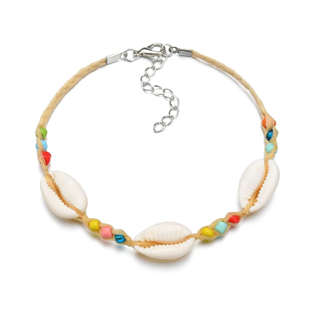 Della boemia di Mare Naturale shell braccialetti di Fascino Per Le Donne Degli Uomini di Estate spiaggia di sabbia A Mano Stringa di Corda catene Braccialetto Gioielli FAI DA TE: BR047