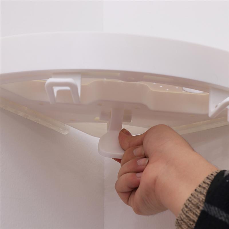 1 pc plast punch gratis opbevaring rack badeværelse trekant hylde pladsbesparende hjørne hylde husholdning køkken opbevaring holder