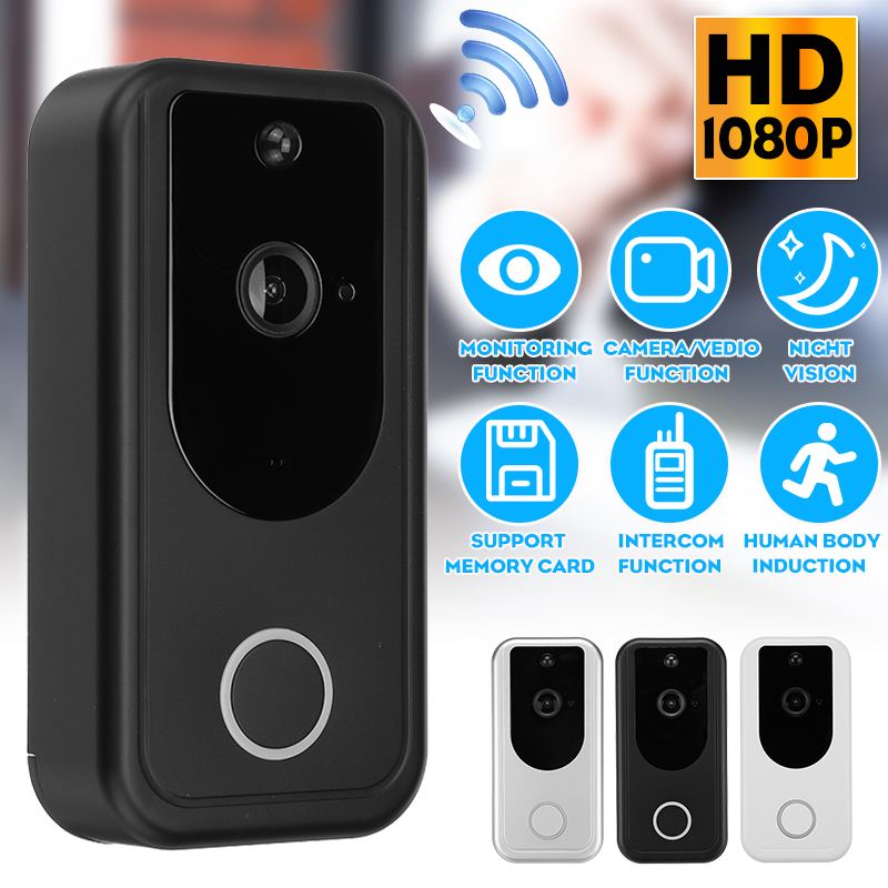 HD Smart Door Bell Camera Wifi Wireless Video Doorbell Intercom Door Eye Peephole HD IR Night Vision Motion Sensor Wide Angle