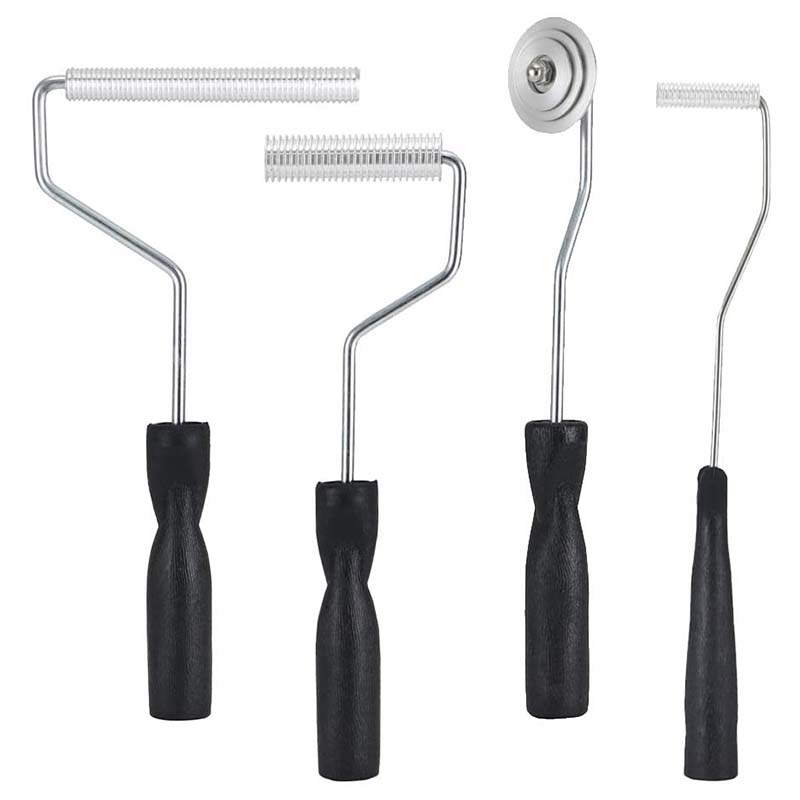 Glass Fiber Roller Tool Kit, 4-Piece Glass Fiber Resin Laminated Bubble Roller Set, Suitable for Ship Repair: Default Title