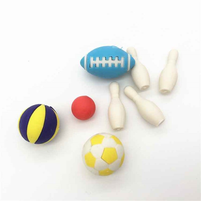 Kawaii Bälle Radiergummis einstellen Neuheit Bowling Bleistift Radiergummi Gummi Für freundlicher Büro Schule Korrektur Schreibwaren Liefert