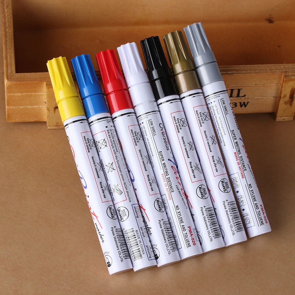 Universele Waterdichte Olie Permanente Verf Marker Pen Band pen Motorfiets Auto Tyre Loopvlak Rubber Metalen Verf Pennen