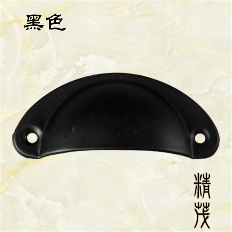 2PCS Retro Metal Kitchen Drawer Cabinet Door Handle European style Kitchen Cupboard Door Pulls Drawer Brass Shell Pull Handles: Black