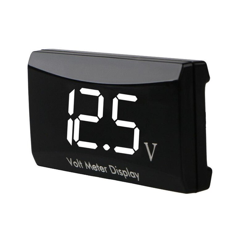 Vattentät digital voltmätare 12v bil båt motorcykel 0.56 tum led display volt spänningsmätare mini tester panel amperemeter voltmeter: Vit