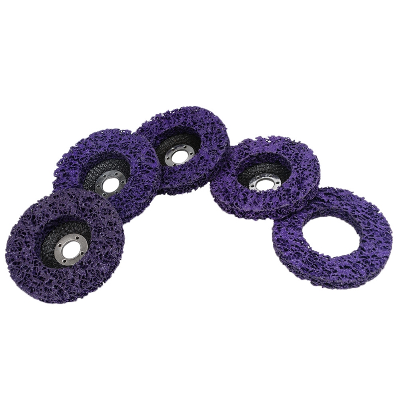 5Pcs Purple Durable Poly Strip Disc Wheel 100x16Mm Wood Metal Paint Rust Removal Clean Abrasive Tools For Angle Grinder