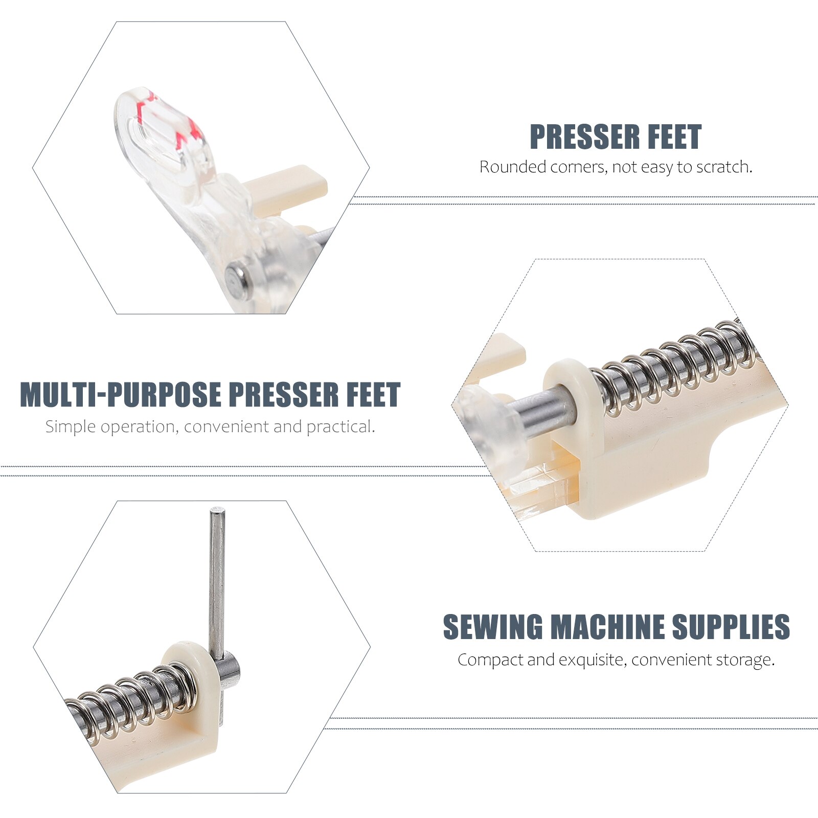 3 Pcs Practical Presser Feet Sewing Machine Presser Feet Sewing Machine Parts