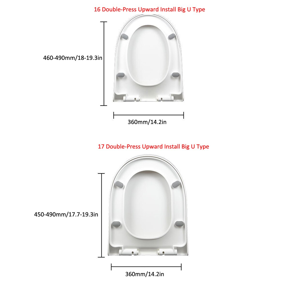 1Pcs PP Universal Slow-Close Toilet Seat Lid Cover Set Thicken Replacement Antibacterial Square Round U Type Toilet Seats Cover