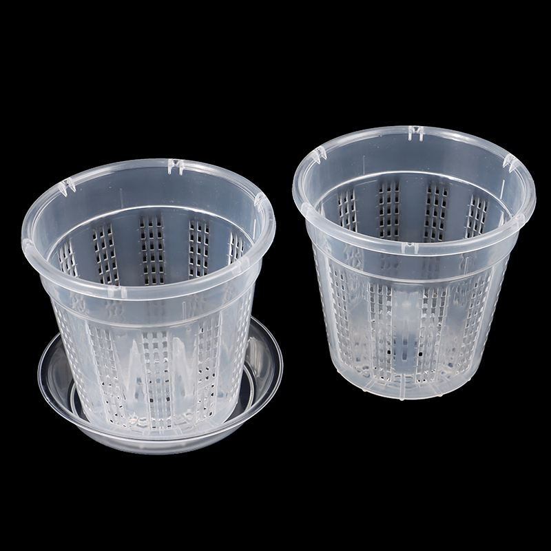 Household Garden Planter Hollow Drainage Pots With Holes Transparent Orchid Baskets Plastic Breathable Flower Pot Accessories