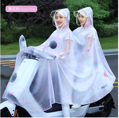 Capa de chuva elétrica dupla, capa de chuva fashion para motocicleta, adulto, à prova d'água, poncho à prova d'água, passeio de carro: Claro / Transparente