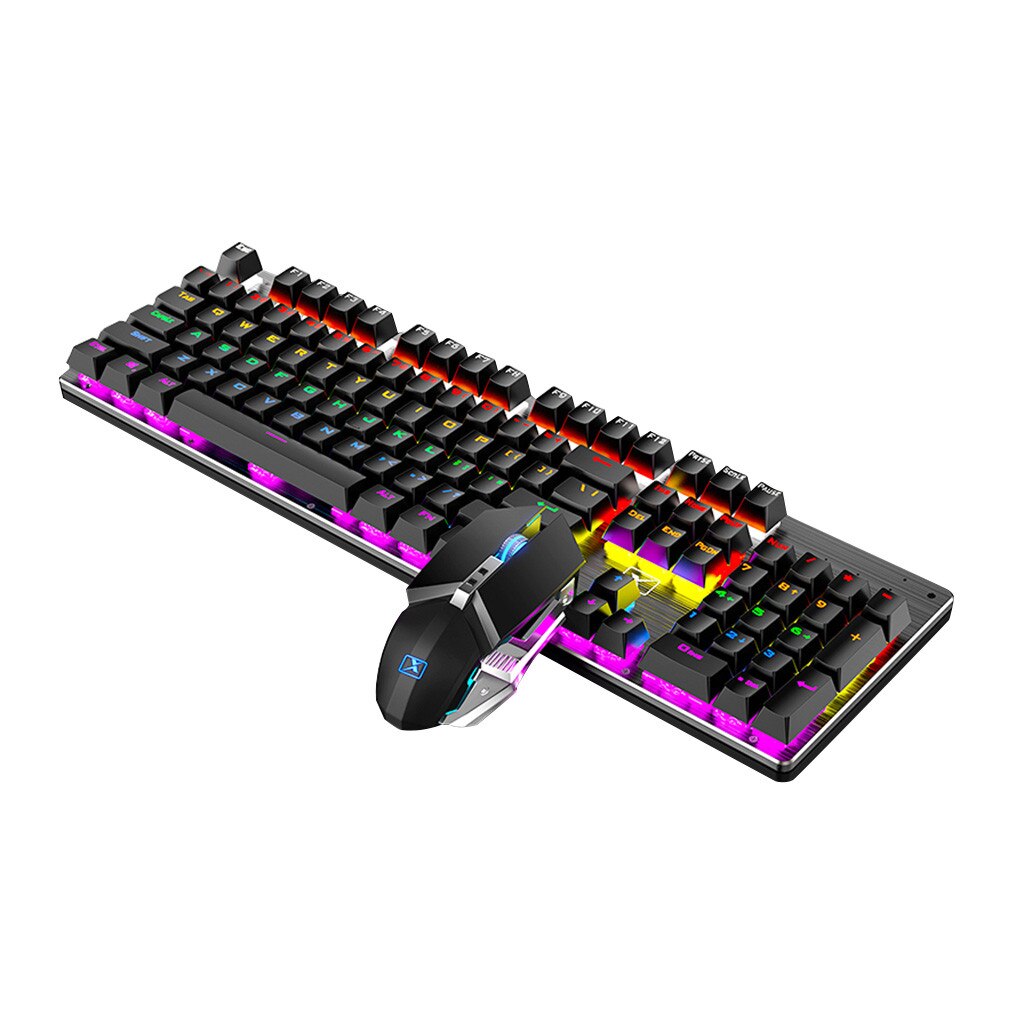 X200 podwójny tryb klucz ergonomiczna gra bezprzewodowy Mix podświetlany Panel mechaniczny zestawy klawiatura i mysz 104 klucz standardowa klawiatura mysz: B