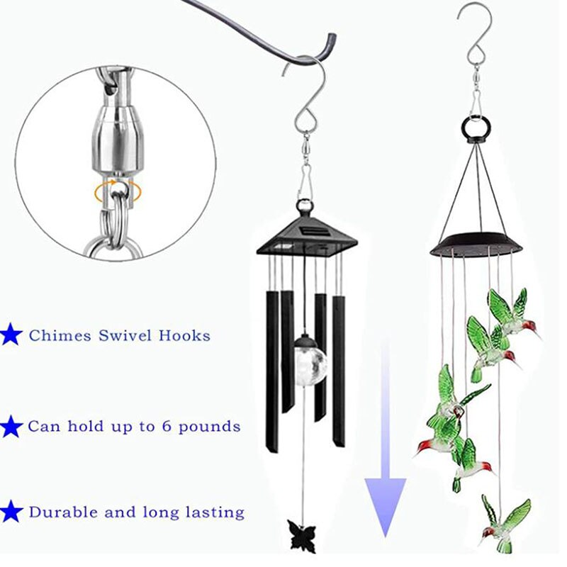 8pcs Swivel Hooks Clips for Hanging Wind Spinners Wind Chimes Crystal Twisters Party Supply Rotating Display S Hooks